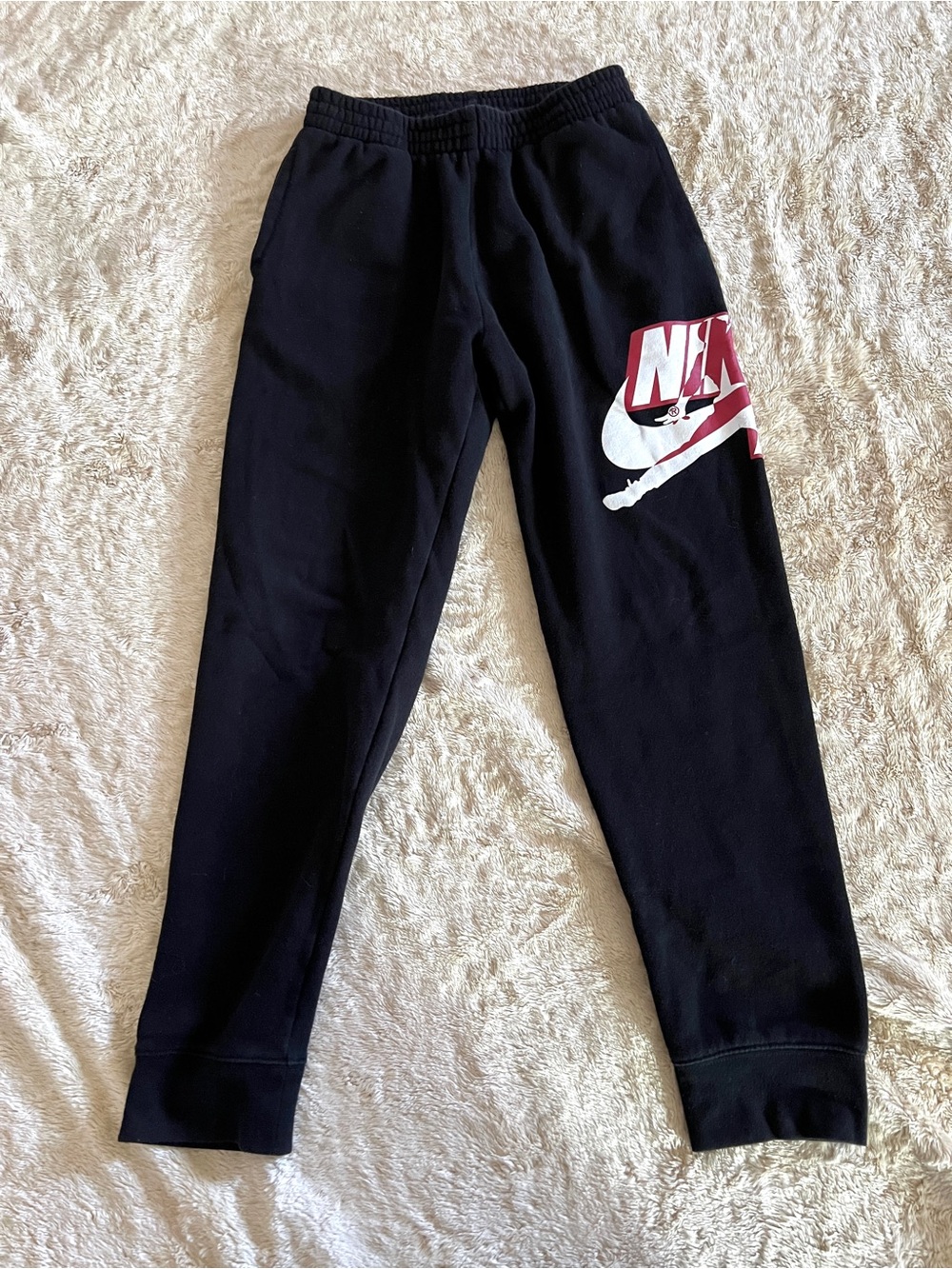 NIKE JORDAN Boy's Black Red & White Casual Sweatpants Size L